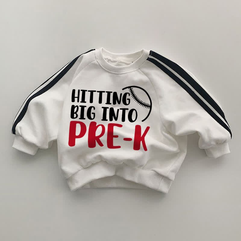 HITTING BIG INTO PRE-K Baby White Sweatshirt - White - 2-3T - image 1