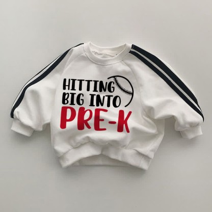 HITTING BIG INTO PRE-K Baby White Sweatshirt - White - 2-3T - image 1