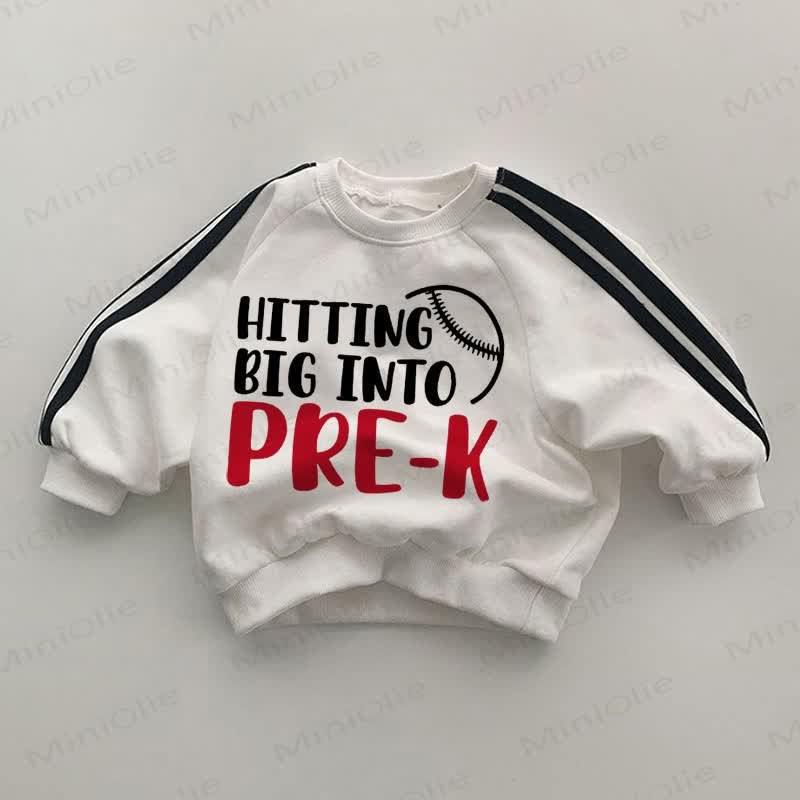 HITTING BIG INTO PRE-K Baby White Sweatshirt - White - 2-3T - image 1