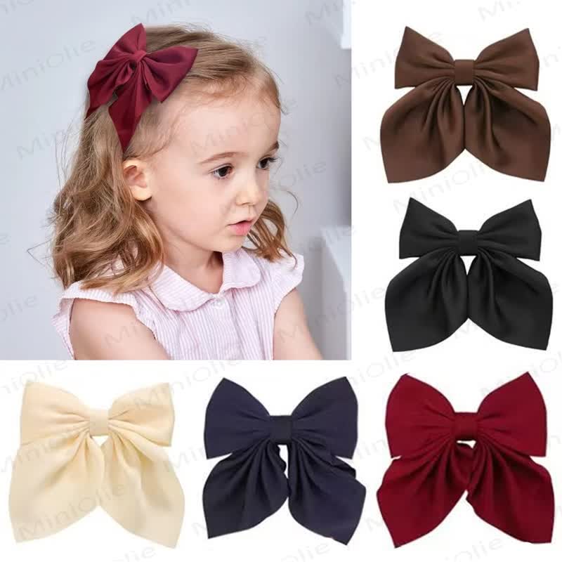 1PC Baby Plain Bow Hair Clip - image 1