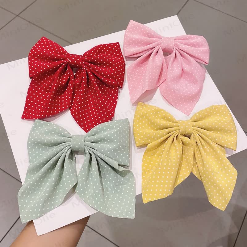 1PC Baby Dots Bow Hair Clip - image 2