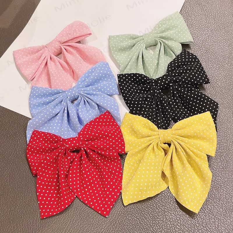 1PC Baby Dots Bow Hair Clip - image 1