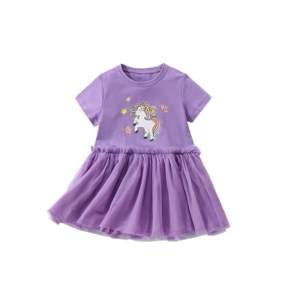 Toddler Purple Unicorn Tulle Lovely Dress - image 3