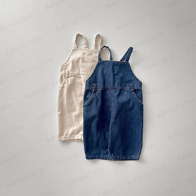 Toddler Solid Color Unisex Overalls - image 1