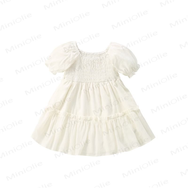 Toddler Solid Color White Princess Dress - image 2