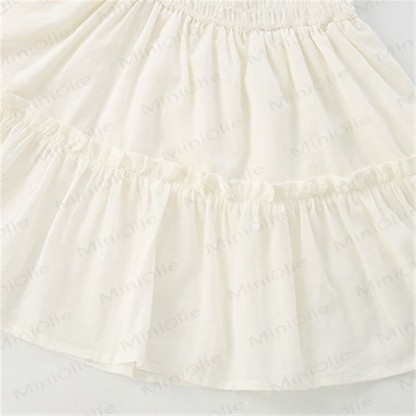 Toddler Solid Color White Princess Dress - image 5