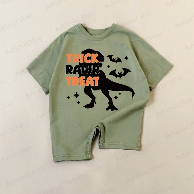 TRICK RAWR TREAT Baby Dinosaur Romper - Green - 18-24M - image 1