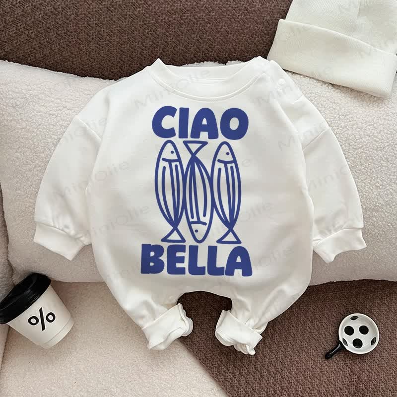 CIAO BELLA Baby Fishes White Romper - White - 18-24M - image 1