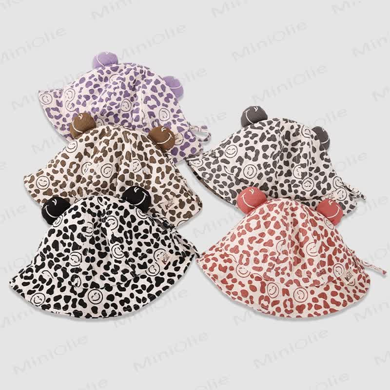 Baby Happy Face Leopard Print Bucket Hat - image 1
