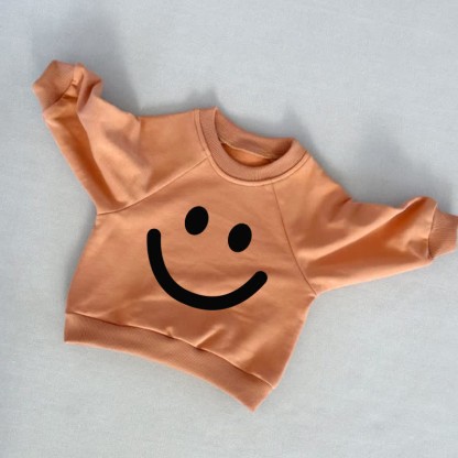 Baby Toddler Smile Face Orange Sweatshirt - Orange - 3-5T - image 1