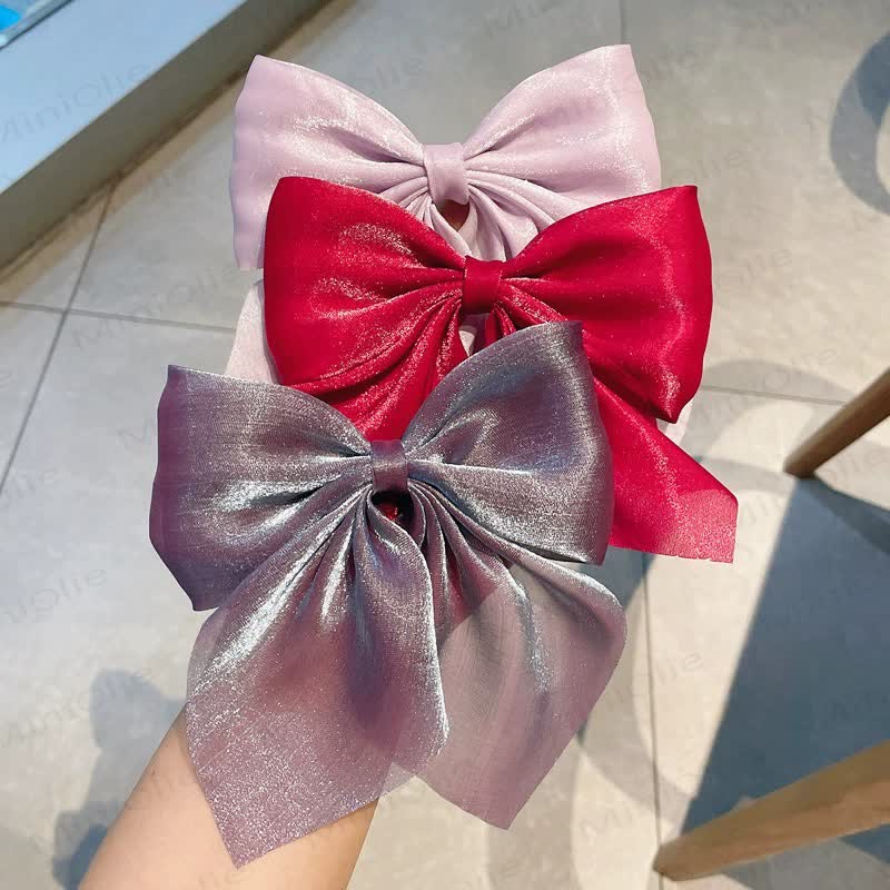 1PC Baby Shimmer Bow Hair Clip - image 2