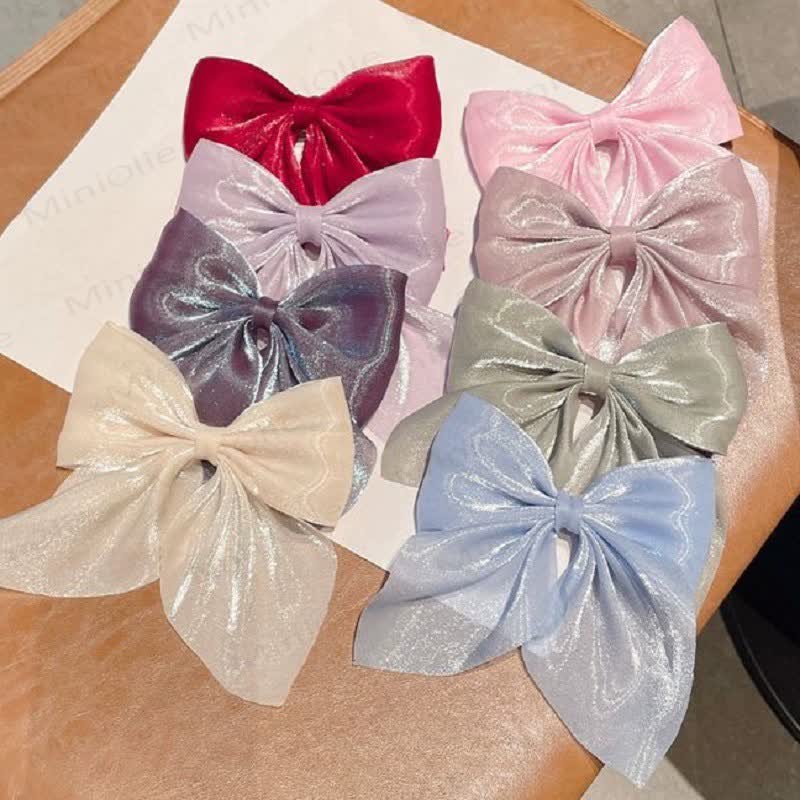 1PC Baby Shimmer Bow Hair Clip - image 1