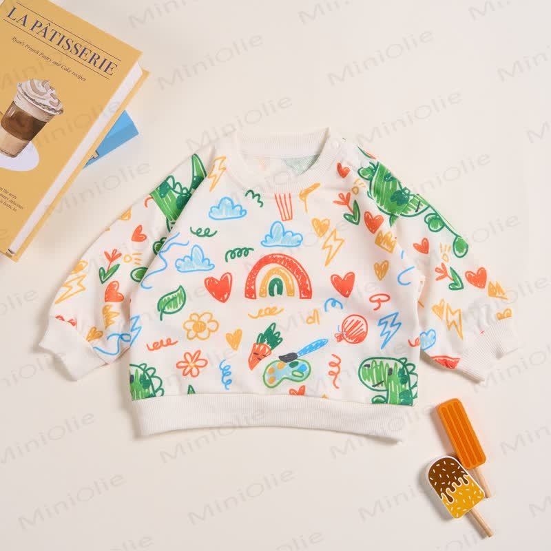 Baby Toddler Childlike Drawing Sweatshirt - White - 3-5T - image 3