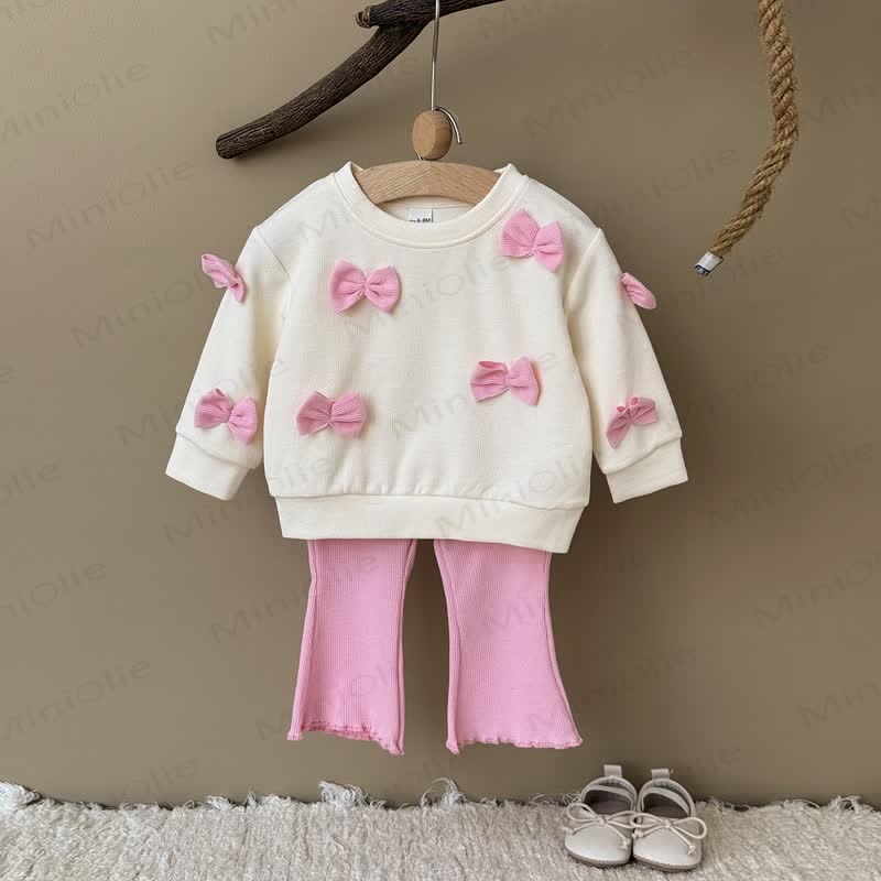 Baby 2-Piece Bow Sweatshirt and Pants Set - image 3