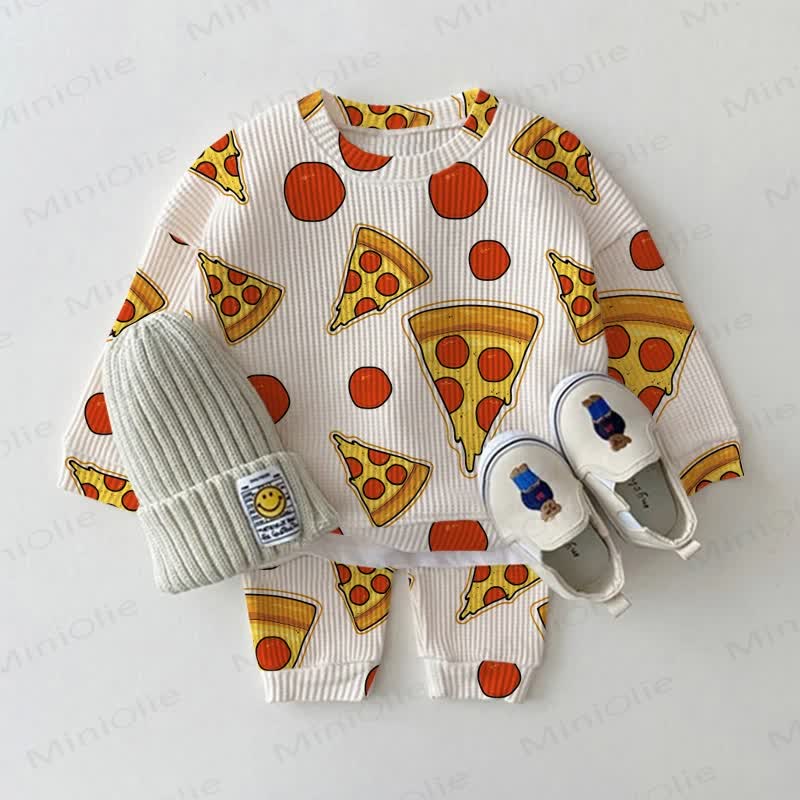 Baby Toddler Pizza Waffle 2-piece Set - Apricot - 3-5T - image 1