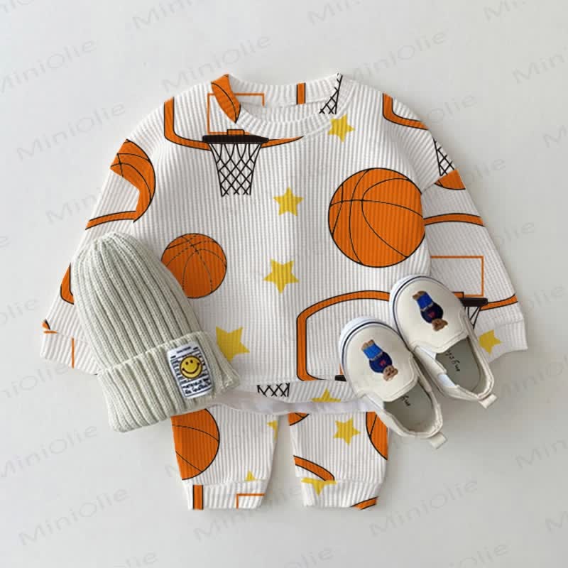 Baby Waffle Basketball 2-piece Set - White - 18-24M - image 1