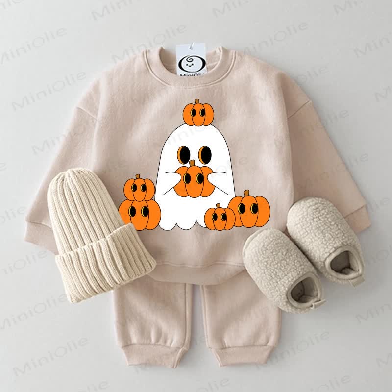 Baby Pumpkin Ghost 2-piece Beige Set - Beige - 2-3T - image 1