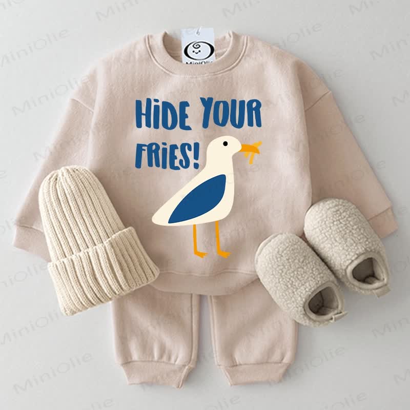 HIDE YOUR FRIES! Baby Pigeon 2-piece Beige Set - Beige - 2-3T - image 1