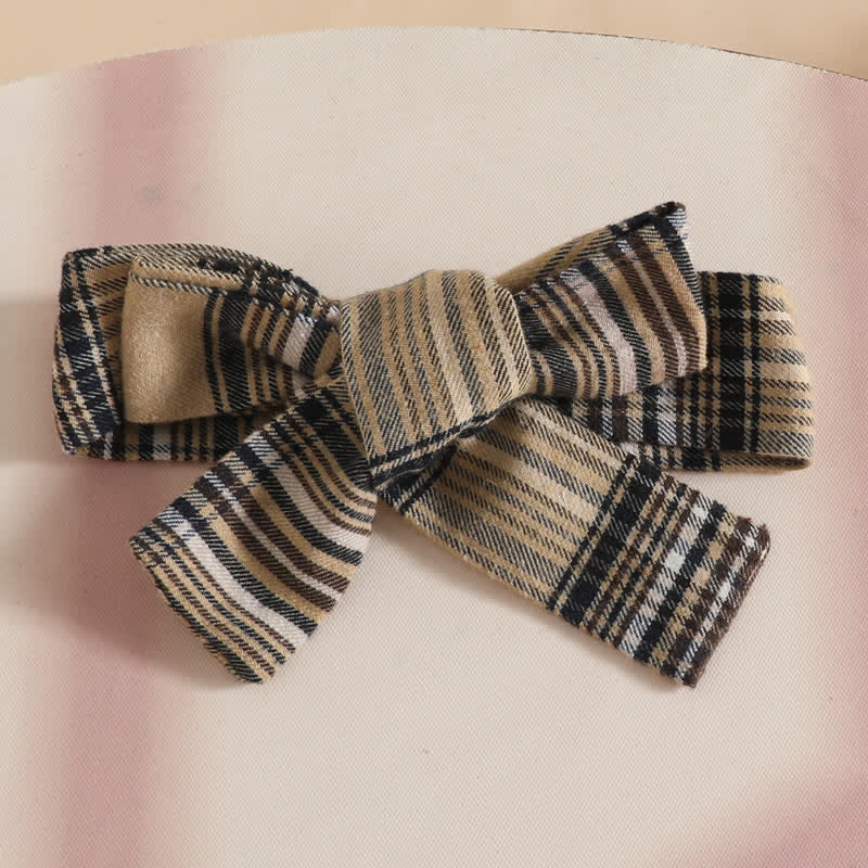 Baby Plaid Bow Bodysuit with Headband - image 7