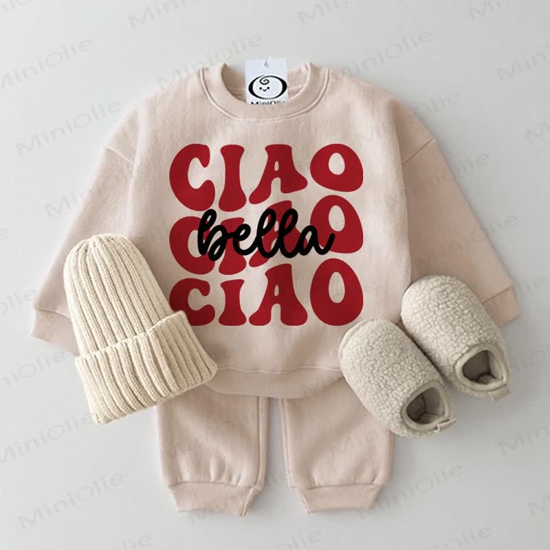 CIAO Baby Sweatshirt and Pants 2-piece Set - Apricot - 2-3T - image 1