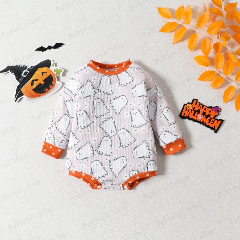Baby Halloween Ghost Bodysuit - Grey - 9-12M - image 1