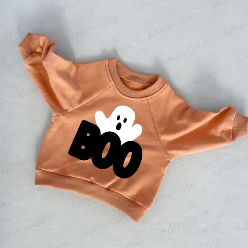 BOO Baby Toddler Ghost Orange Sweatshirt - Orange - 3-5T - image 1