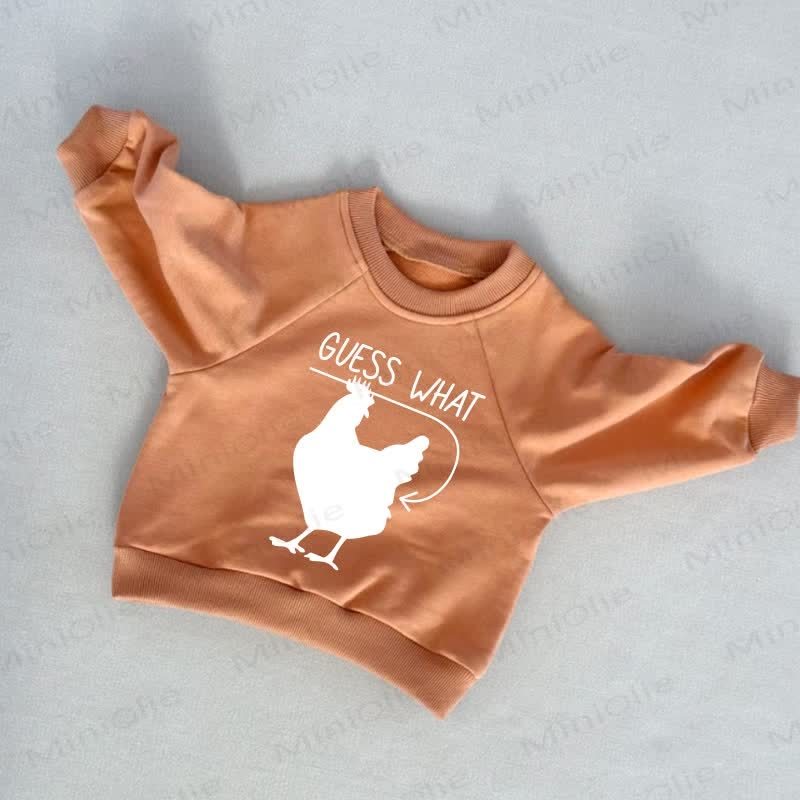 GUESS WHAT Baby Toddler Hen Orange Sweatshirt - Orange - 3-5T - image 1