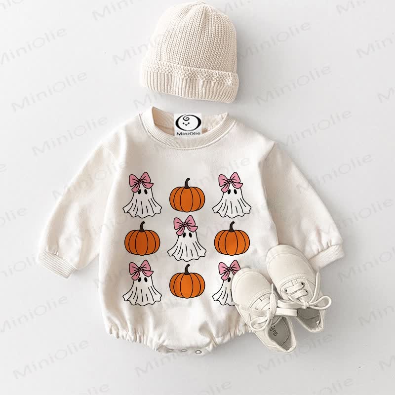 Baby Pumpkin Ghost White Bodysuit - White - 18-24M - image 1