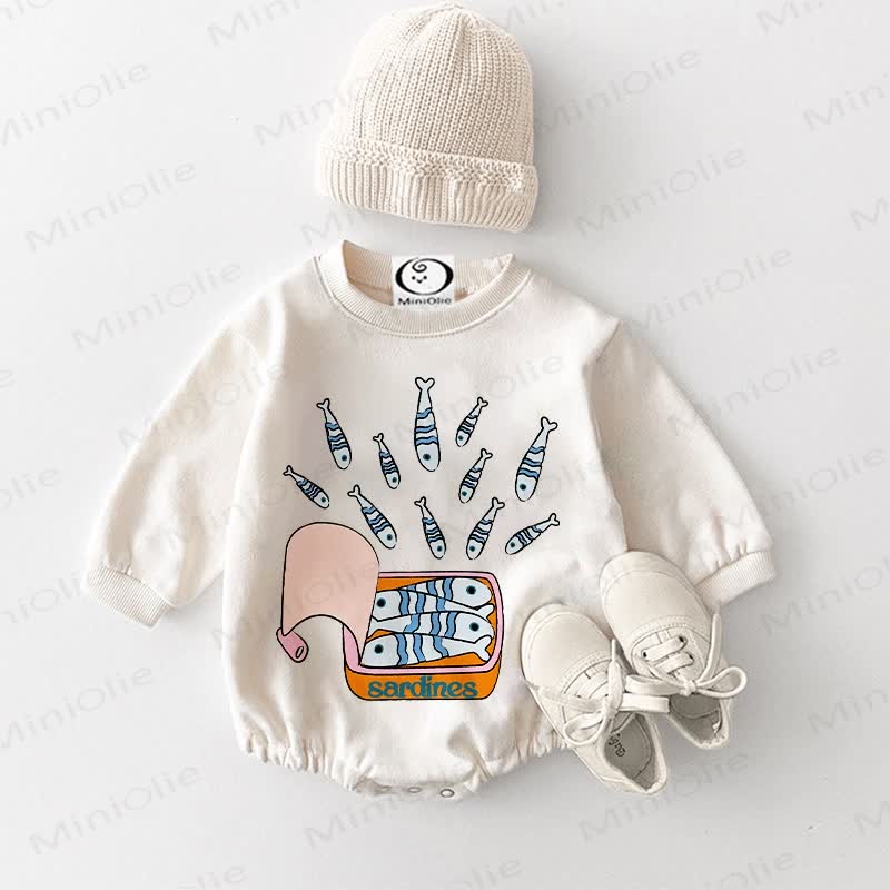 Baby Canned Sardines White Bodysuit - White - 18-24M - image 1