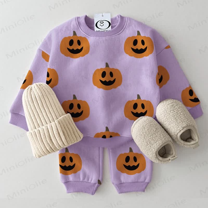 Baby Toddler Halloween Pumpkin Purple 2-piece Set - Purple - 3-5T - image 1
