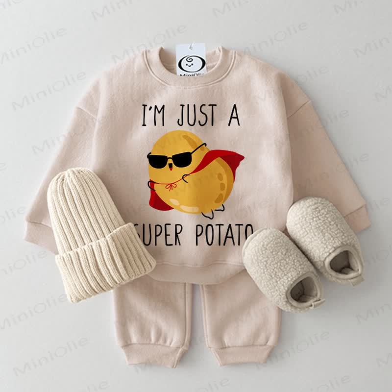 I'M JUST A SUPER POTATO Baby 2-piece Beige Set - Beige - 2-3T - image 1