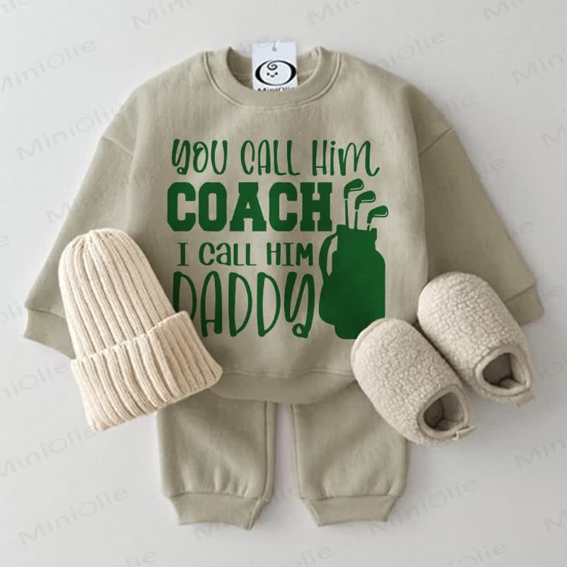 YOU CALL HIM COACH I CALL HIM DADDY Baby Golf 2-Piece Set - Grey Green - 2-3T - image 1