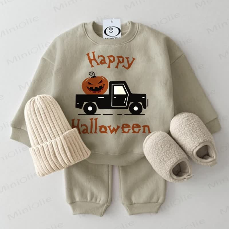 HAPPY HALLOWEEN Baby Car Pumpkin 2-Piece Set - Grey Green - 2-3T - image 1