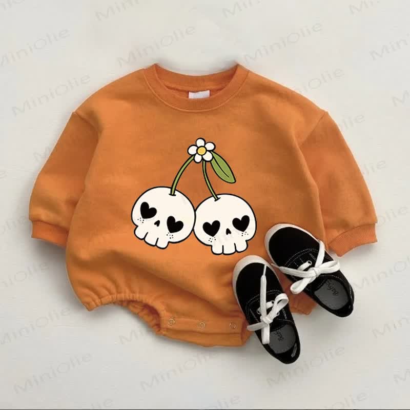 Baby Halloween Skull Bodysuit - Orange - 18-24M - image 1