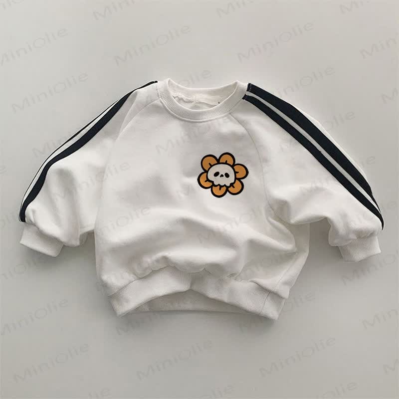 Baby Flower Skull White Sweatshirt - White - 2-3T - image 1