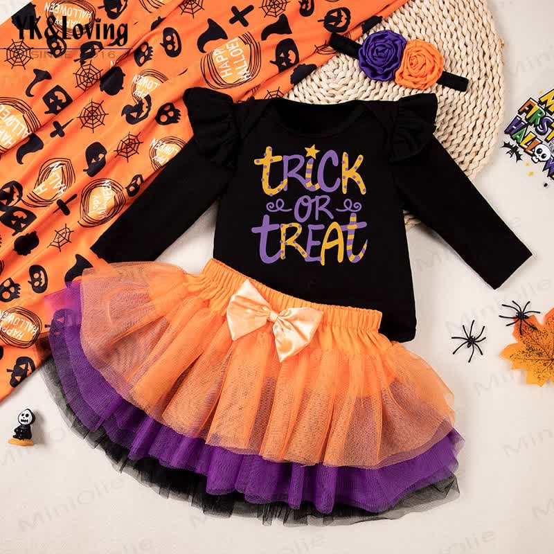 Baby Halloween Bodysuit Skirt Headband 3pcs Set - My 1st Halloween - 12-18M - image 1