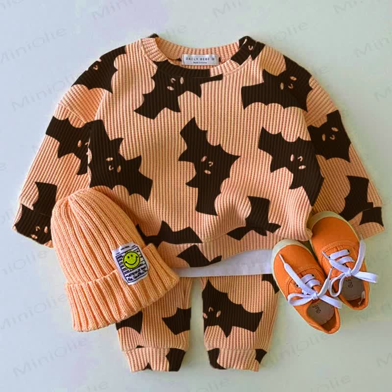 Baby Waffle Bat Orange 2-piece Set - Orange - 18-24M - image 1