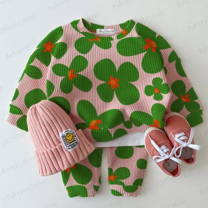 Baby Waffle Flower Pink 2-piece Set - Pink - 18-24M - image 1
