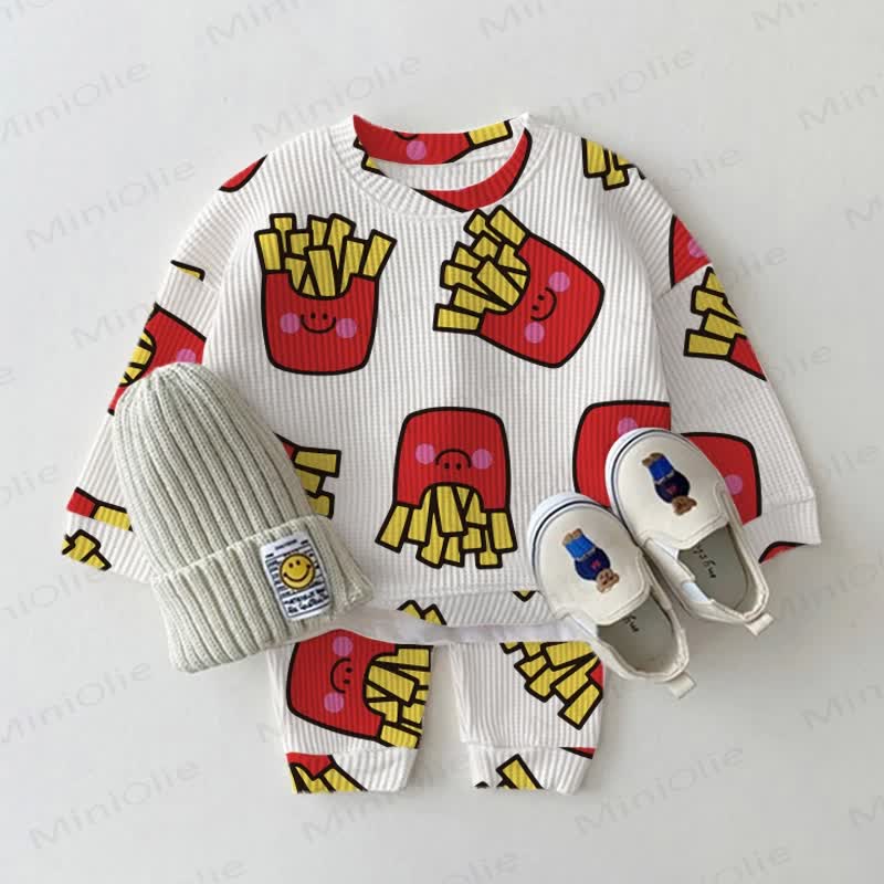 Baby Waffle Fries White 2-piece Set - White - 18-24M - image 1