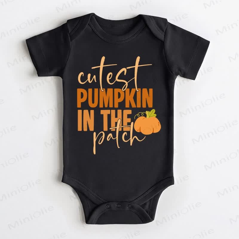 CUTEST PUMPKIN IN THE PATCH Baby Black Bodysuit - Black - 18-24M - image 1