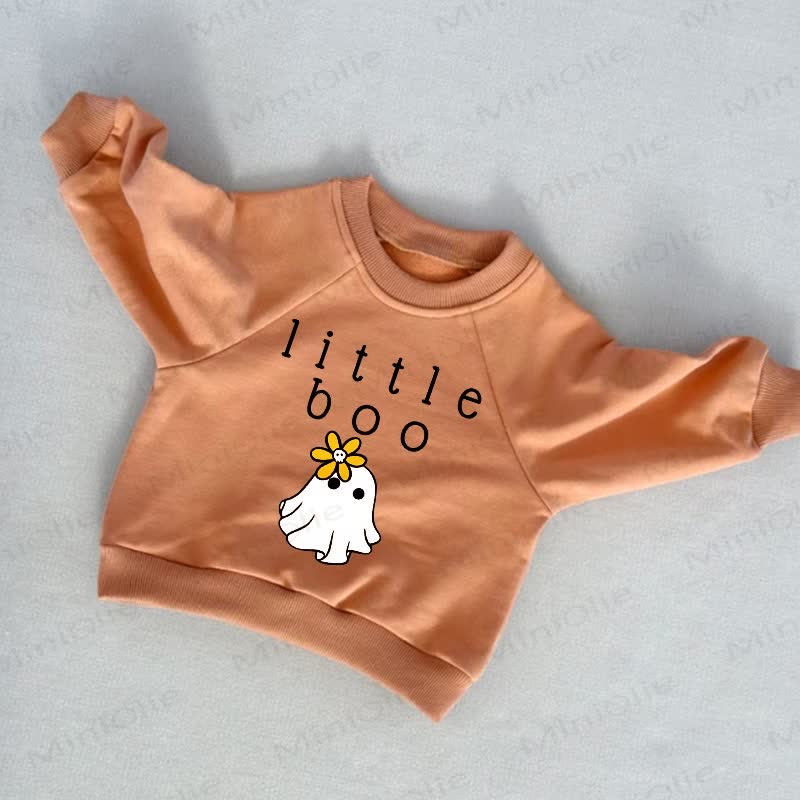 LITTLE BOO Baby Toddler Halloween Orange Sweatshirt - Orange - 3-5T - image 1