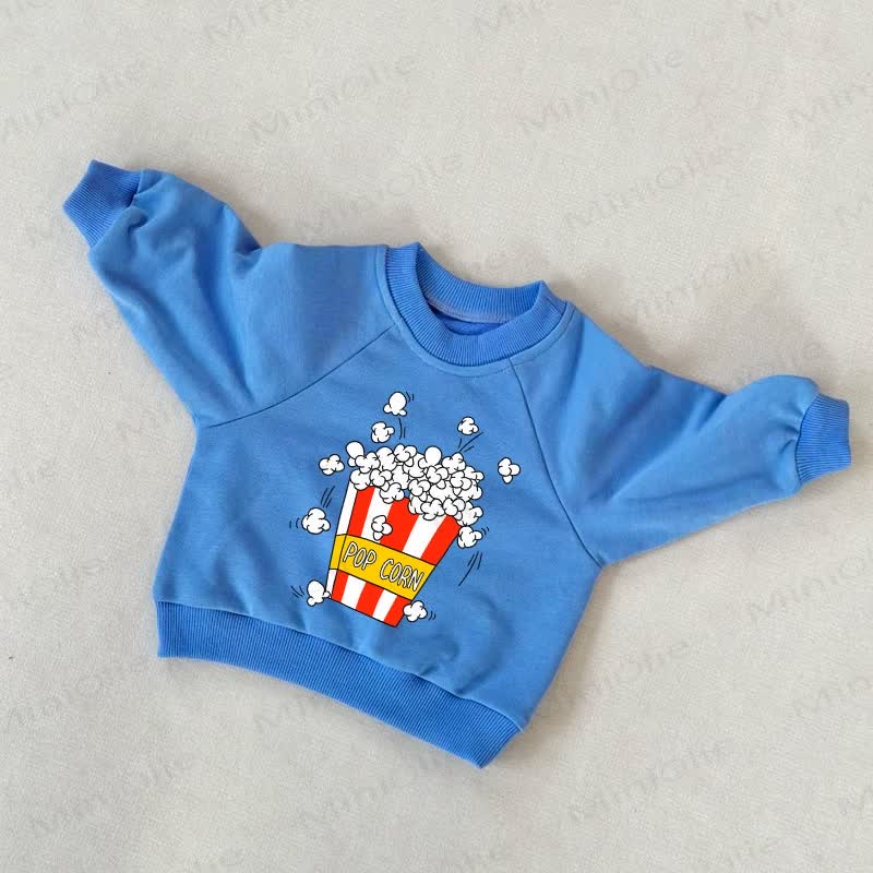 Baby Toddler Pop Corn Blue Sweatshirt - Blue - 3-5T - image 1