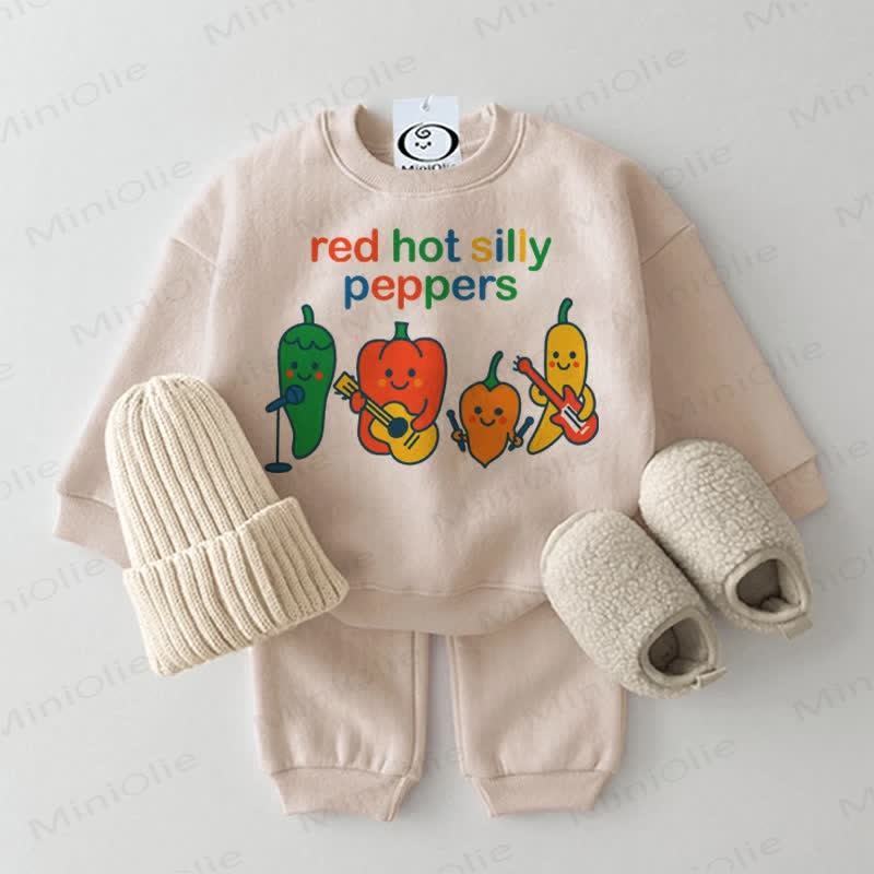 RED HOT SILLY PEPPERS Baby 2-piece Beige Set - Beige - 2-3T - image 1