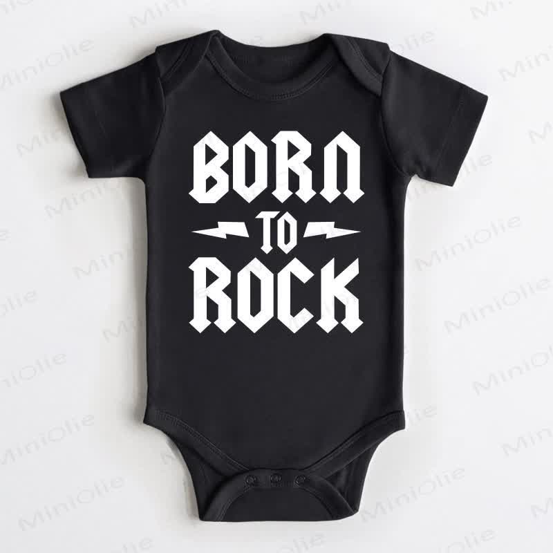 BORN TO ROCK Baby Black Bodysuit - Black - 18-24M - image 1