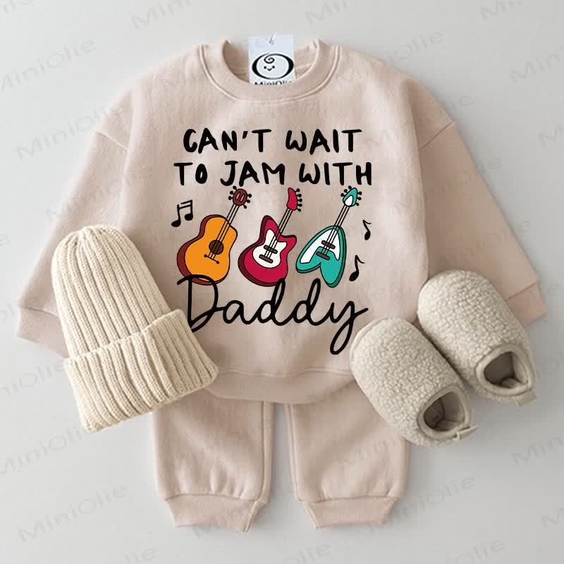 CAN'T WAIT TO JAM WITH DADDY Baby Guitar 2-piece Beige Set - Beige - 2-3T - image 1