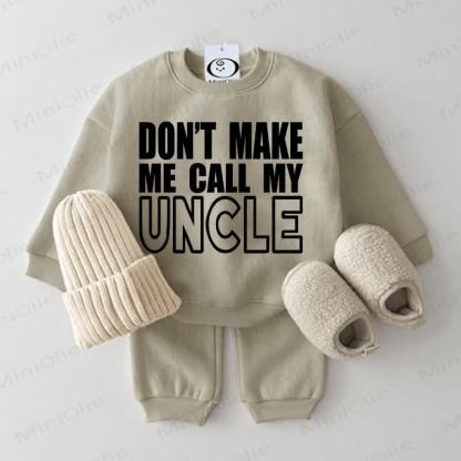 DON'T MAKE ME CALL MY UNCLE Baby 2-piece Grey Green Set - Grey Green - 2-3T - image 1
