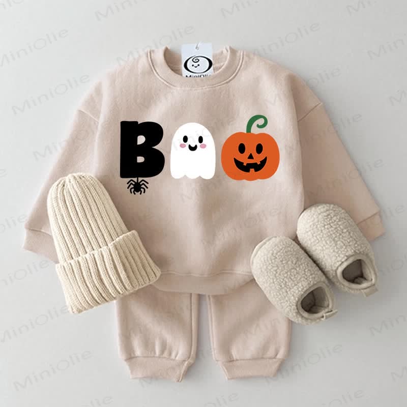 Baby Ghost Pumpkin 2-piece Beige Set - Beige - 2-3T - image 1