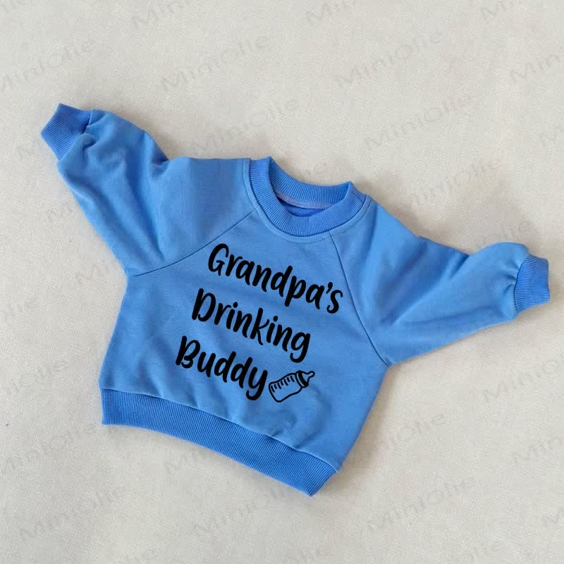 GRANDPA'S DRINKING BUDDY Baby Toddler Blue Sweatshirt - Blue - 3-5T - image 1