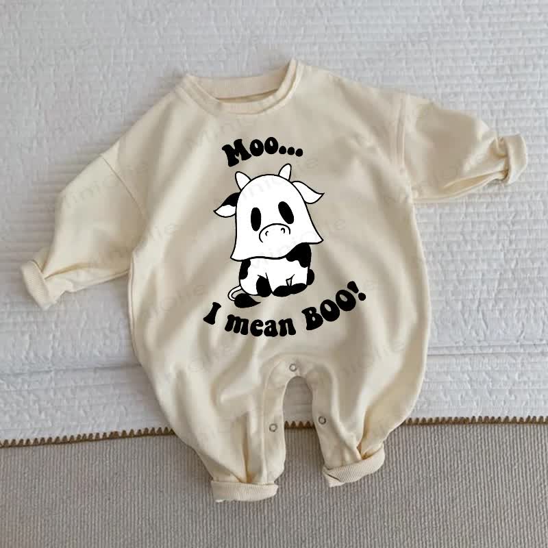 MOO I MEAN BOO Baby Beige Romper - Beige - 2-3T - image 1