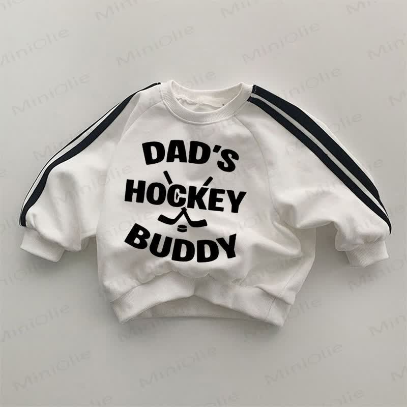 DADDY'S HOCKEY BUDDY Baby White Sweatshirt - White - 2-3T - image 1